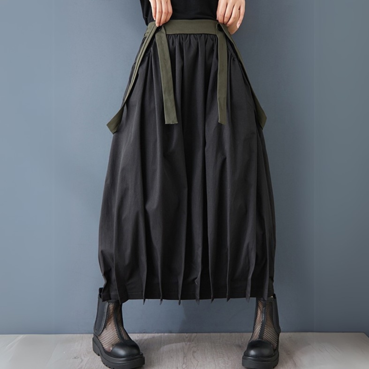 ワイドプリーツ スカート 00179