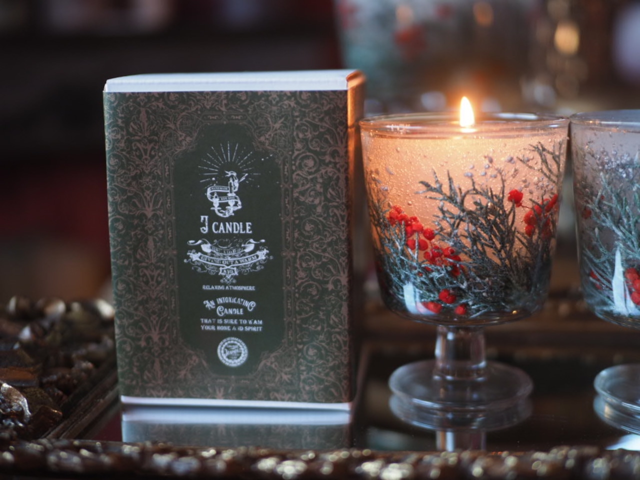 botanical aroma candle -green-