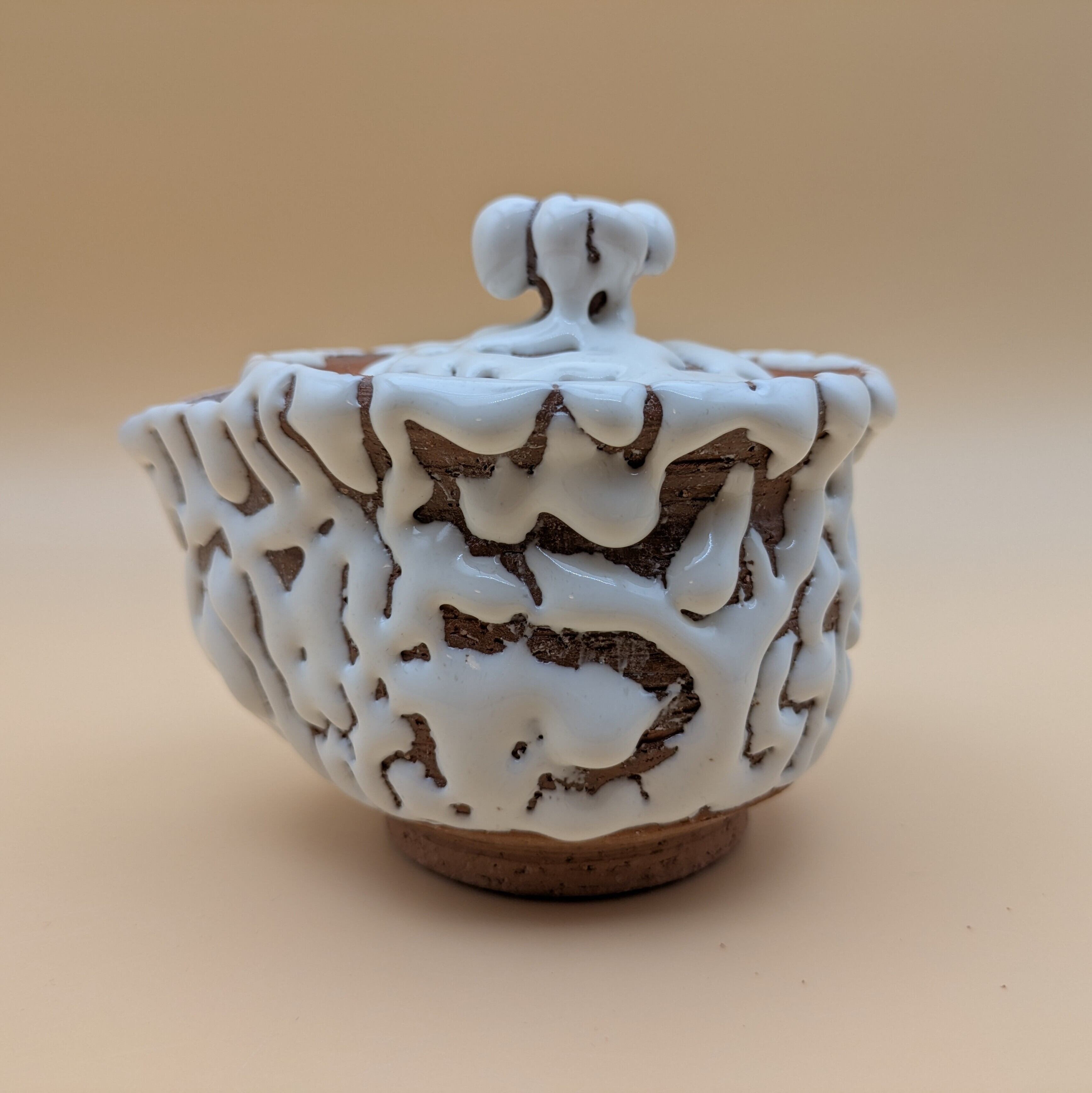 萩焼】 4寸 蓋つき片口 12cm （白釉 鬼萩） 湯冷まし 酒器 茶道具 | PAY ID