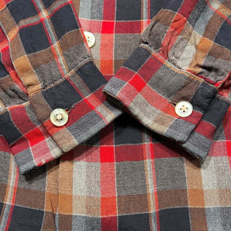 60's Warwick チェックオープンカラーシャツ 開襟 フランネル