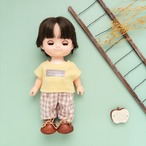 【2点セット】トレーナズボンセット(黄色Tチェックズボン)メルちゃんソランちゃん