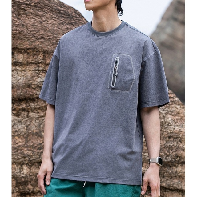 ジップポケットオーバーサイズTシャツ R00200