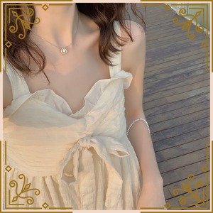 ♦ロングレースカーディガン＆ホワイトアイボリーワンピースset♦trnd698