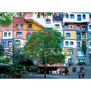 Photo-CG - フンデルトヴァッサー・ハウスと木 (Hundertwasserhaus & Tree) - Original Print A3+ Size