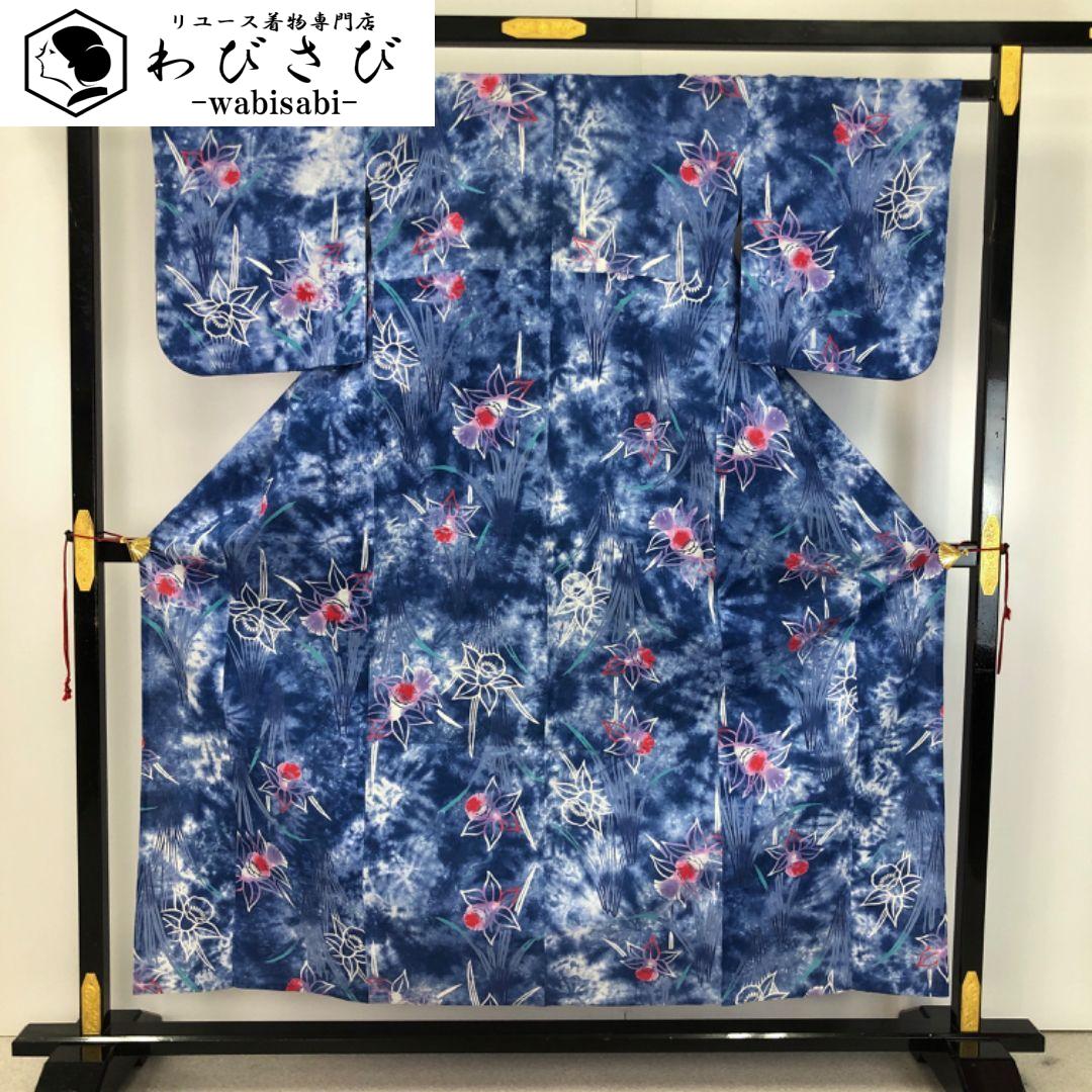 ☆ 夏着物 色無地 絽 薄藍色 トールサイズ K-5969 夏着物 色無地 絽 薄藍色 トールサイズ K-5969 着物 きもの kimono