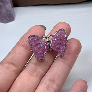 2.フローライト蝶々・横貫通穴☆パーツ