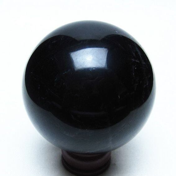 黒水晶 スフィア モリオン 丸玉 56mm 原石 置物 一点物 151-10411