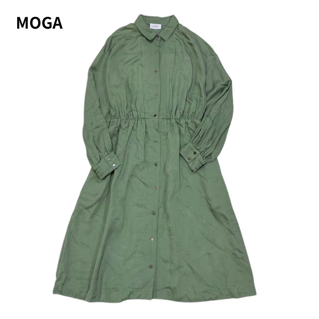 美品】定価4.6万 MOGA モガ テンセルサテンシャツドレス 長袖 シャツ