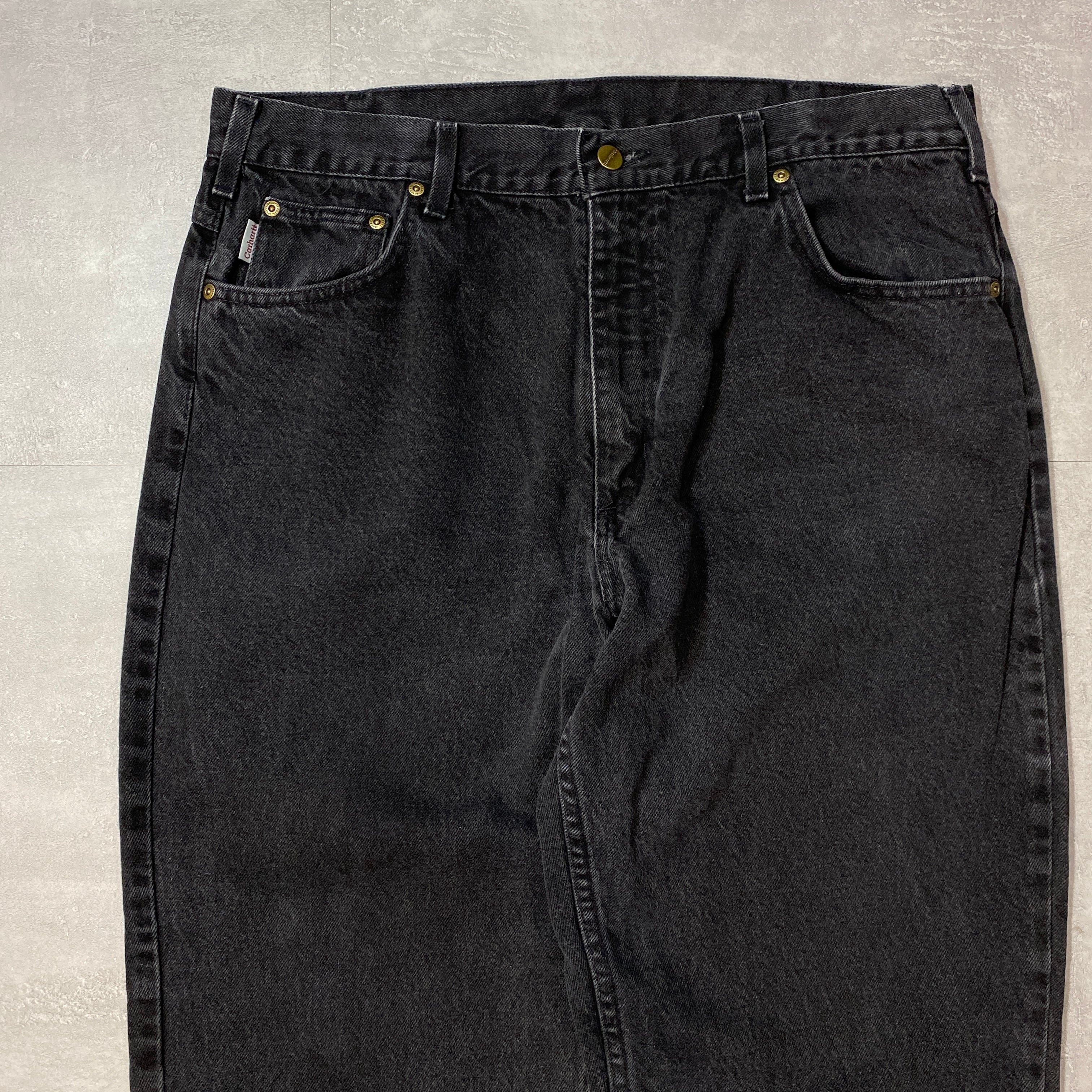 実寸W36 L30》 Carhartt カーハート ブラックデニム ワーク 実寸W36 L30》 Carhartt カーハート ブラックデニム ワーク