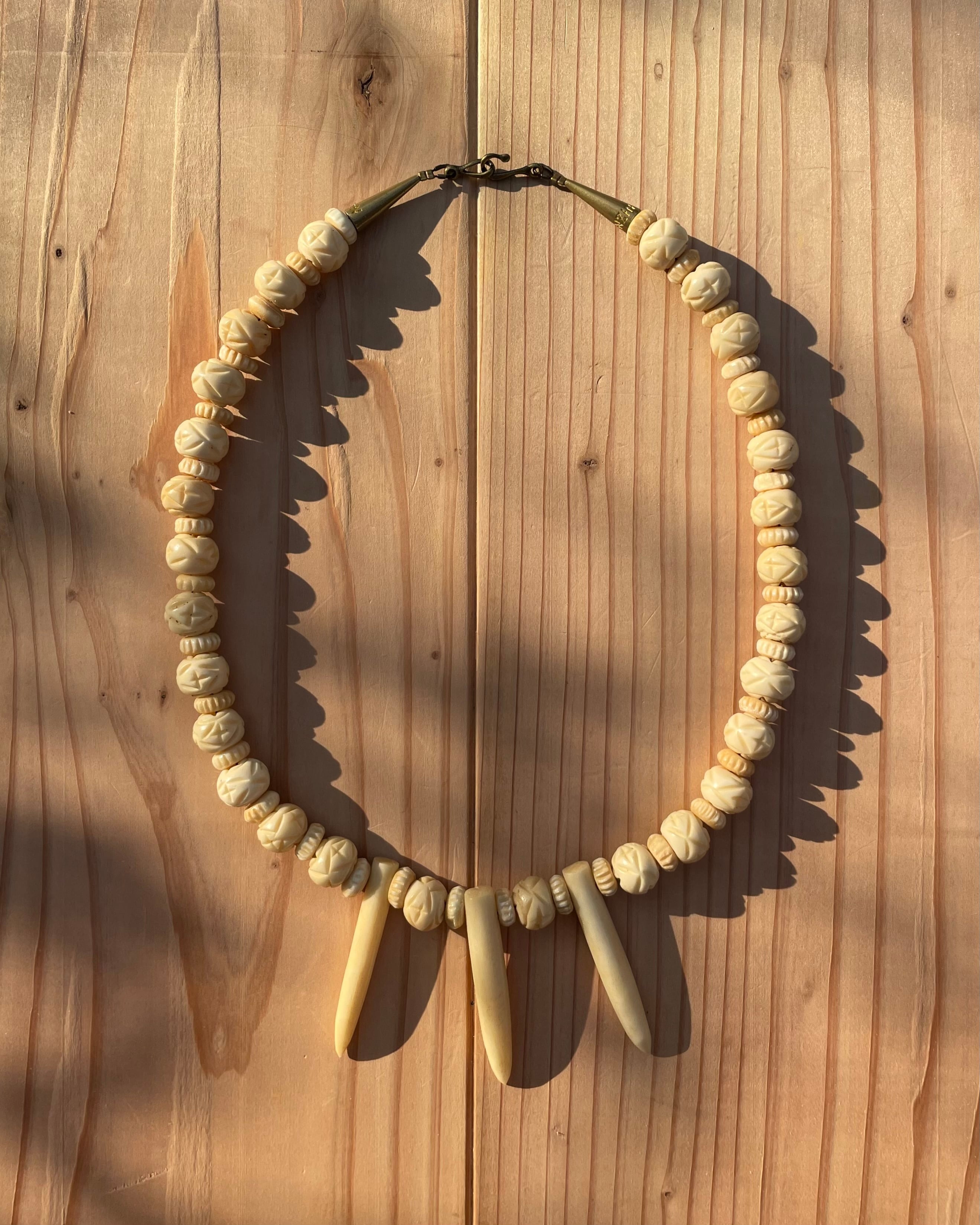 【ケンジン】ボーン ビーズ ネックレス/BONE BEADS NECKLACE "KENZIN"