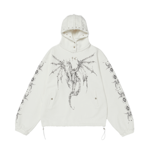 [THUG CLUB] Dragon Stud hoodie WHITE 正規品 韓国ブランド 韓国通販 韓国代行 韓国ファッション 日本 店舗 サグ クラブ タグ クラブ
