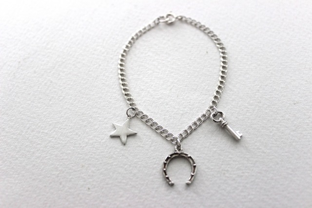 Triple Lucky Charm Bracelet 02 / Vintage Charm Bracelet