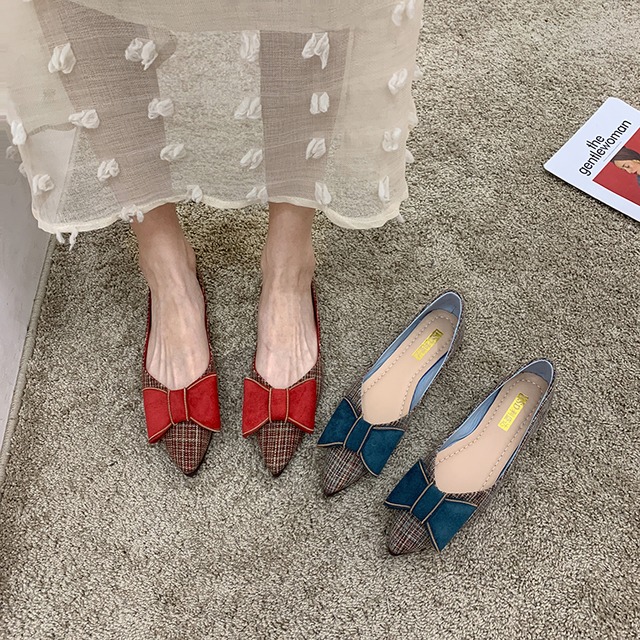 レッドカジュアルリボンスクープ 靴 シューズ フェイクシューズ84290044941