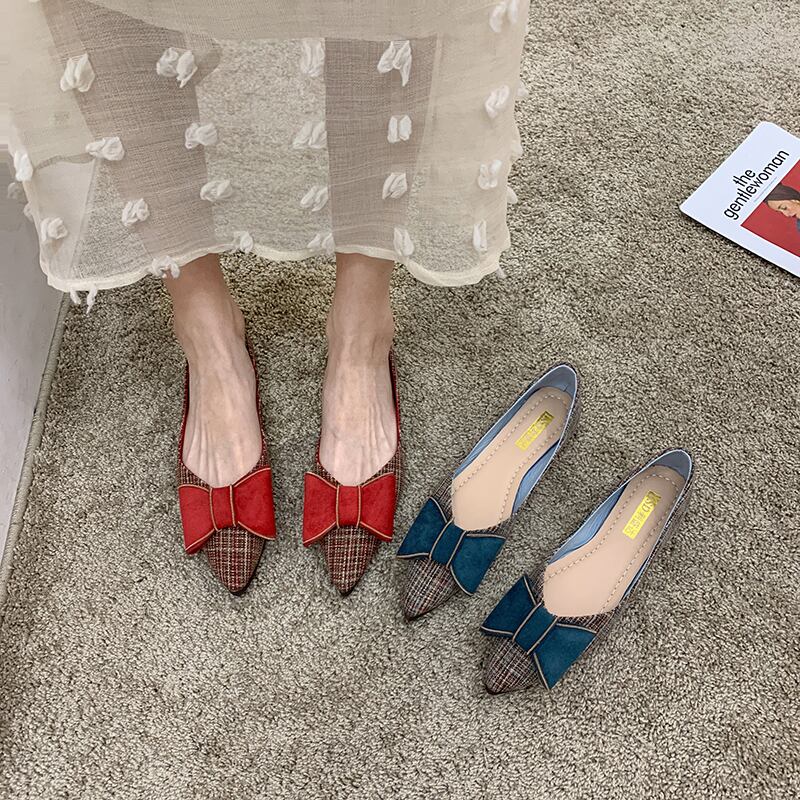 レッドカジュアルリボンスクープ 靴 シューズ フェイクシューズ84290044941