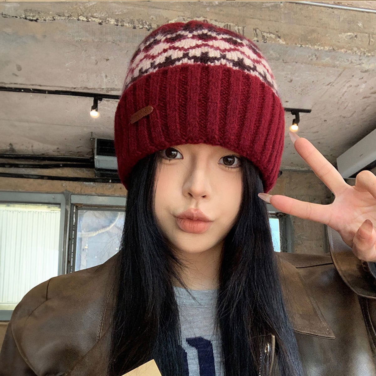 フェアアイル柄 ニット帽 レディース メンズ 帽子 秋冬 韓国 防寒 保温 暖かい 大人 かわいい 北欧風 きれいめ おしゃれ スキー スノボ アウトドア カジュアル 大人可愛い 大人女子