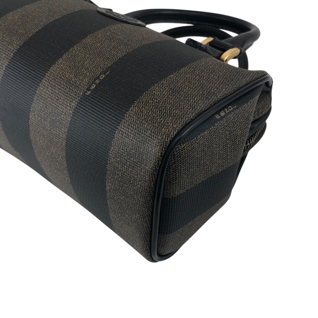 FENDI フェンディ ペカン柄 ハンドバッグ ブラック PVCレザー 2WAY ミニバッグ ミニボストン vintage ヴィンテージ オールド p73ycs
