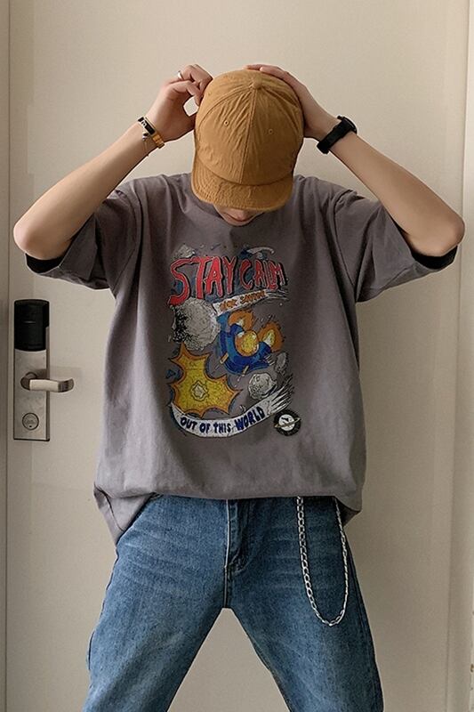 全3色 Tシャツ カットソー プリント カジュアル シンプル