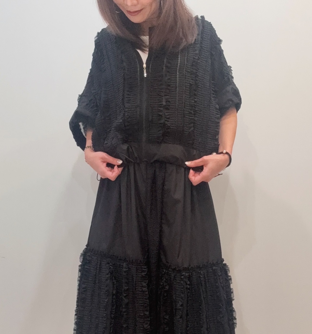 ガレナ GARENA シフォンフリルコンビスカート