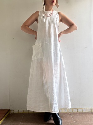 ①"Each Price Market" Vintage Linen Maxi Dress