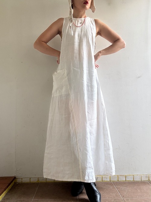 ①"Each Price Market" Vintage Linen Maxi Dress