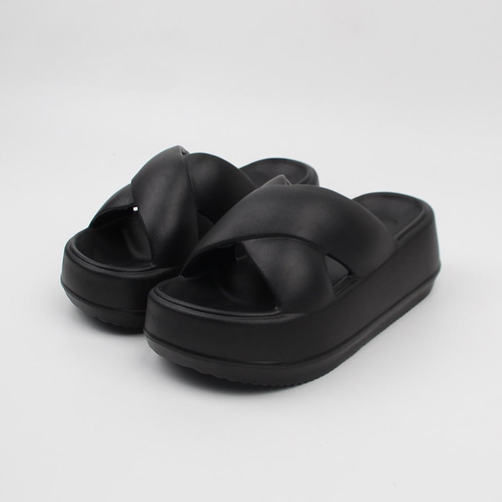 cross belt platform sandals / l0617