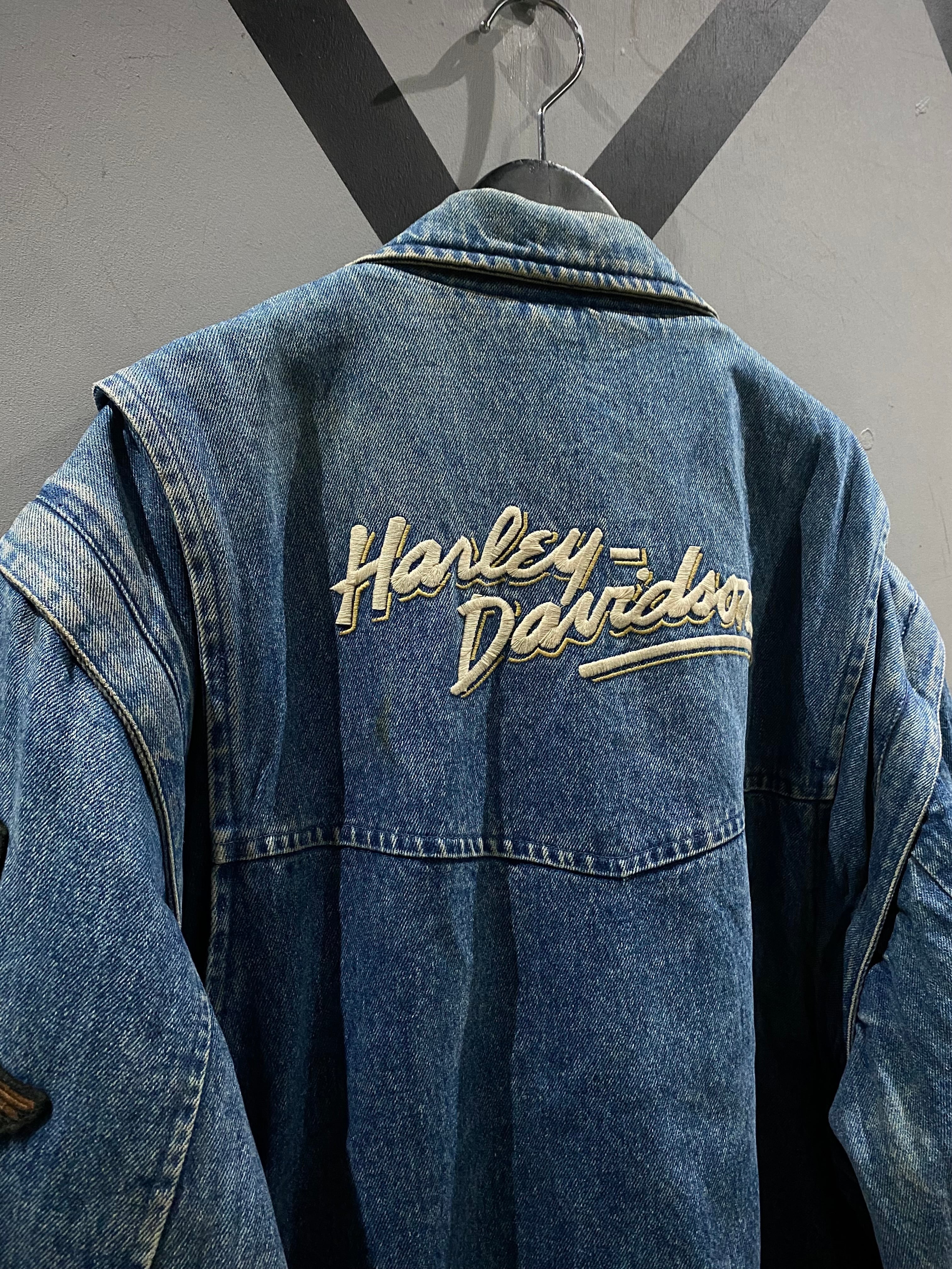 X VINTAGE】2WAY “Harley-Davidson” Wappen Design Vintage Denim