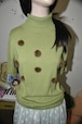 DoReMi Unique Series – Green Fur Detail Turtleneck Knit
