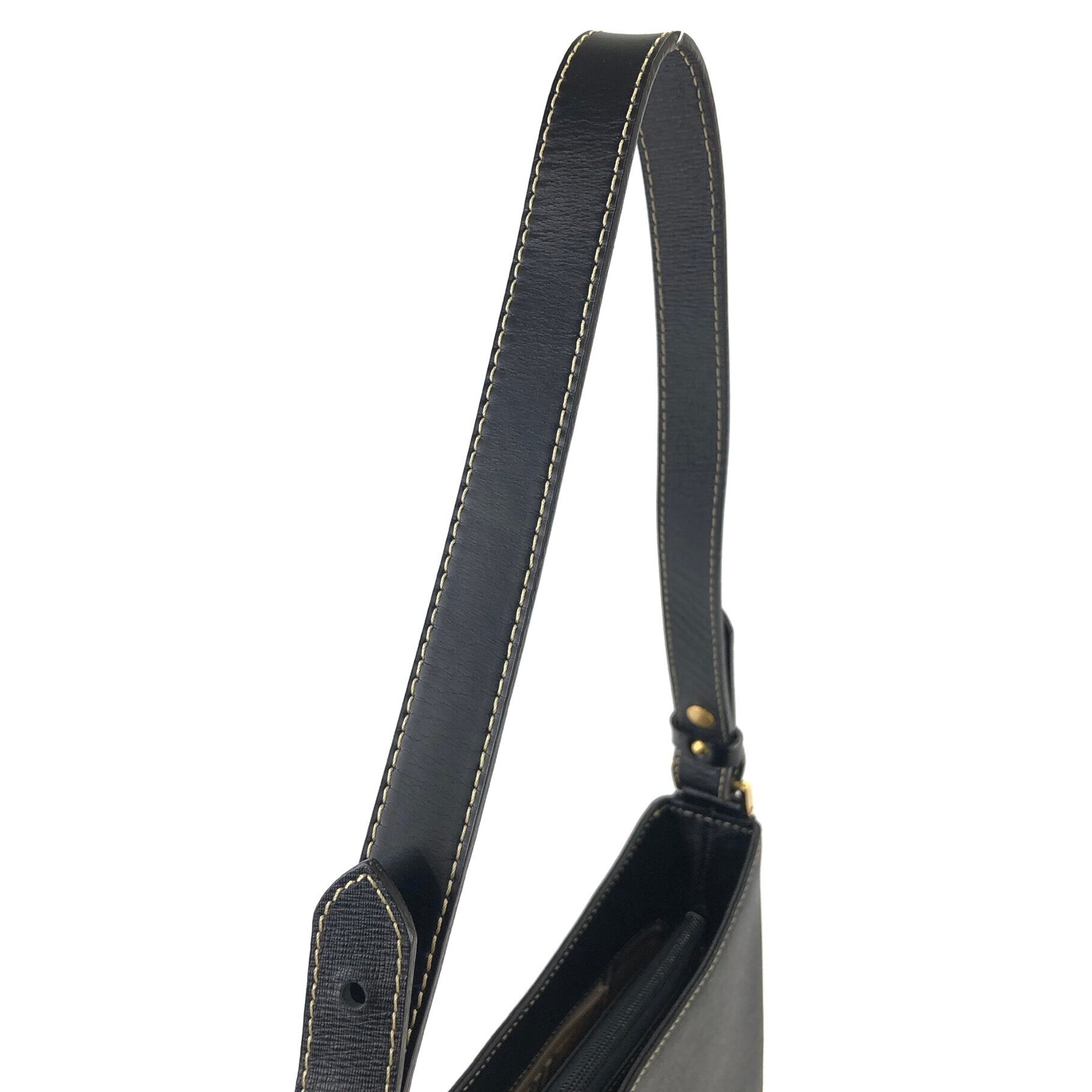 BURBERRY バーバリー ロゴ レザー ショルダーバッグ ブラック vintage