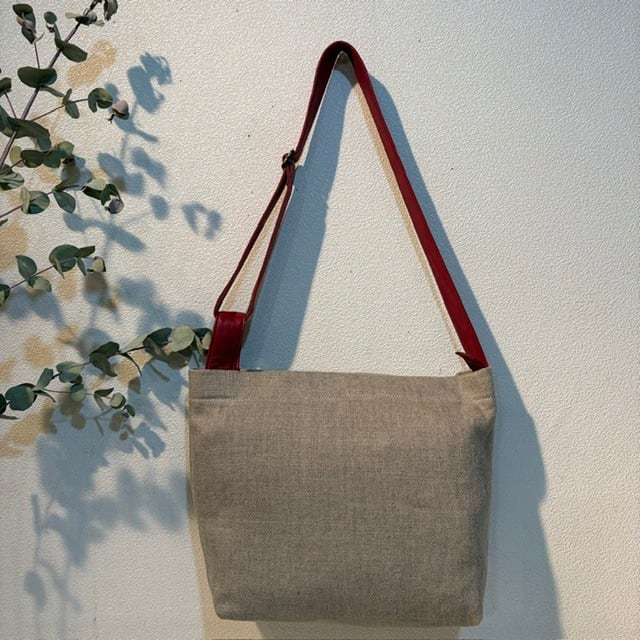限定品 B.stuff リネンコンビショルダーバッグ