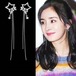 【韓国人気】星ロングピアス シルバー　H0015