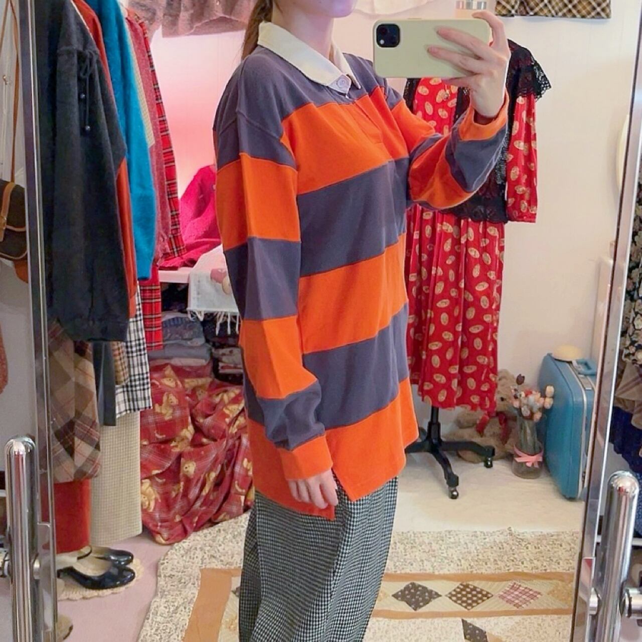orange stripe rugger shirt
