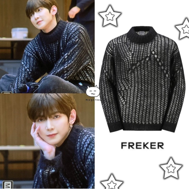 ★ATEEZ ヨサン 着用！！【FREKER】SEE THROUGH KNIT PULLOVER