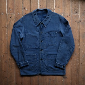 50s FRENCH VINTAGE BLUE MOLESKIN COVEALL