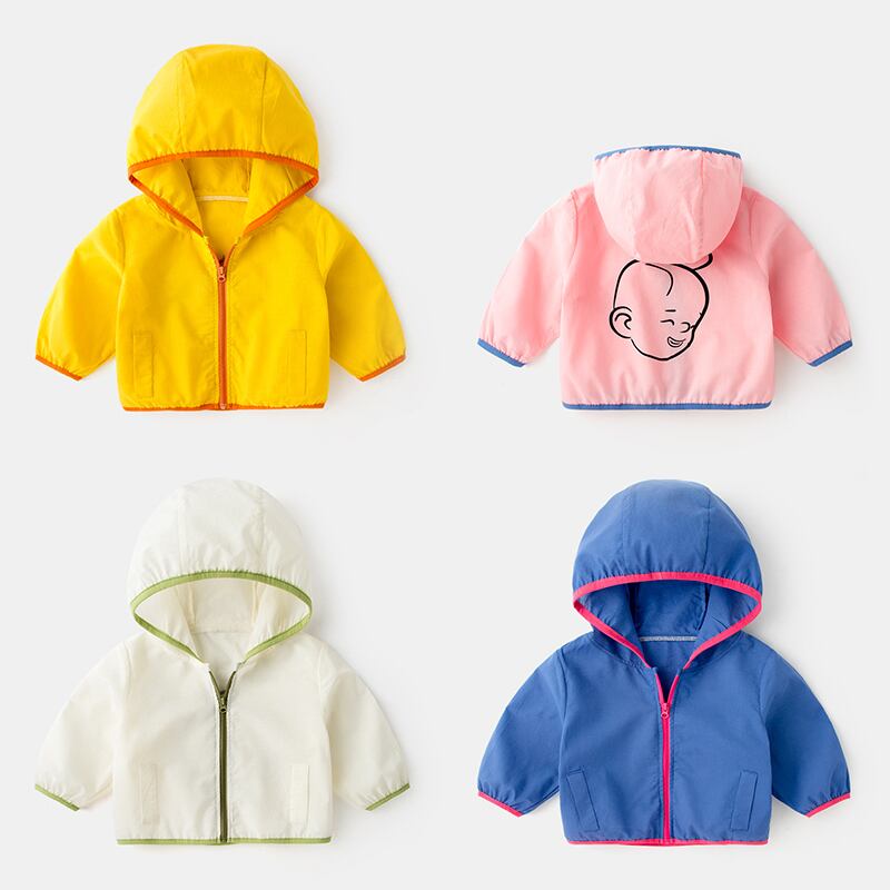 本物のサンマオの赤ちゃんの日焼け止めの夏の薄いセクション新生児の綿のトップの赤ん坊の新しいコートジッパーシャツ Duduベイビー88413416946