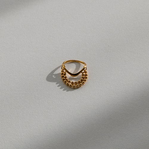 Heritage ball chain ring   Gold