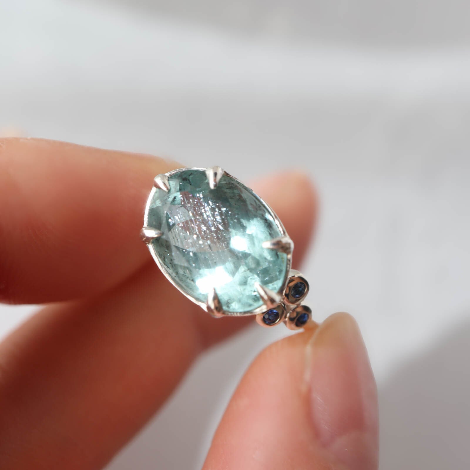 Moss Aquamarine モスアクアマリン&サファイア リング
