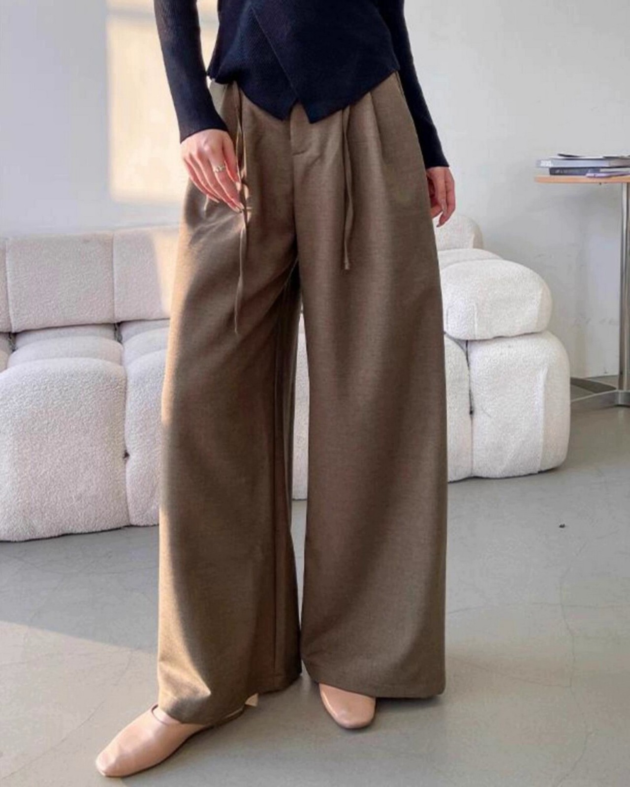 ドレープストレートワイドパンツ 2color A0544 - 9