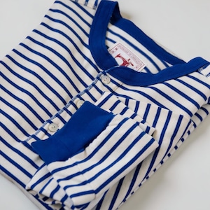 ヘンリーネック バスクボーダーカットソー   F0038