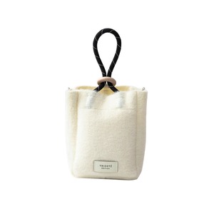 Tricote (トリコテ)  Minky Ring Bag［White / Brown］