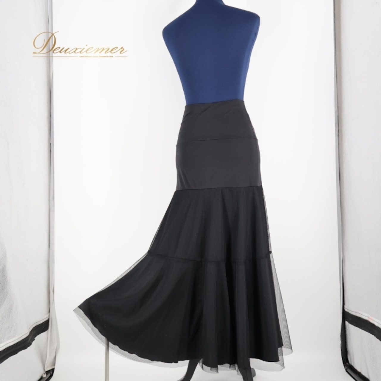 社交ダンス 衣装 スカート ブラック系 チャコット Chacott 無地 シンプル 黒 チュール レッスン 練習 伸縮 ストレッチ 日本製 上品 高級感 オールブラック シック