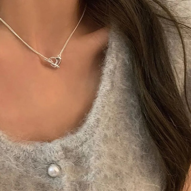 S925 Heart mantel necklace (N173)