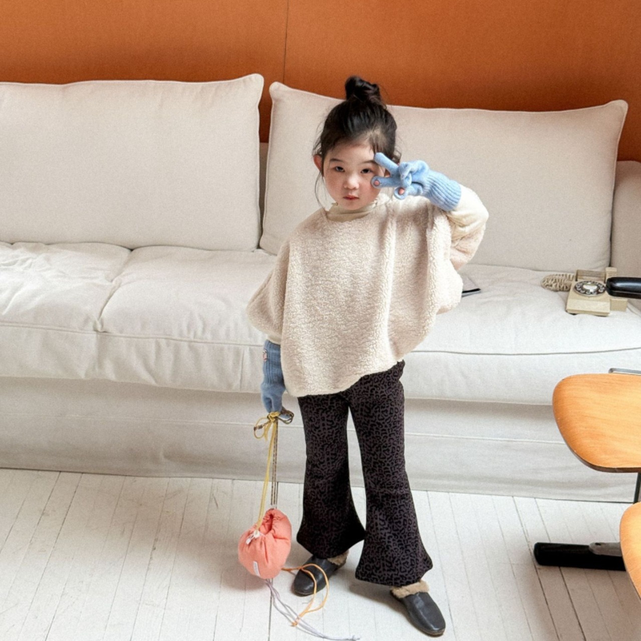 冬ボアモコモコ半袖レイヤードに