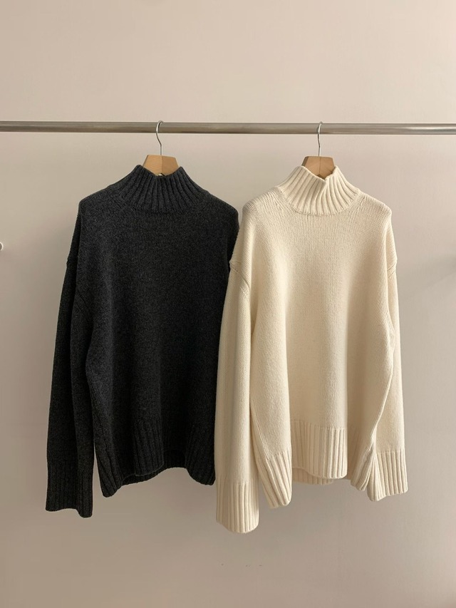 (予約) HAUS / Rendle high neck loose pullover 2color