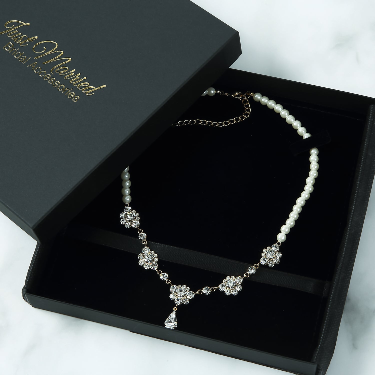 S-17 pearlクリスタルネックレス | ウェディング・ブライダル