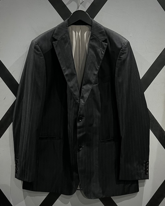 【X VINTAGE】 “BOSS HUGO BOSS” Loose Wool Stripe Tailored Jacket