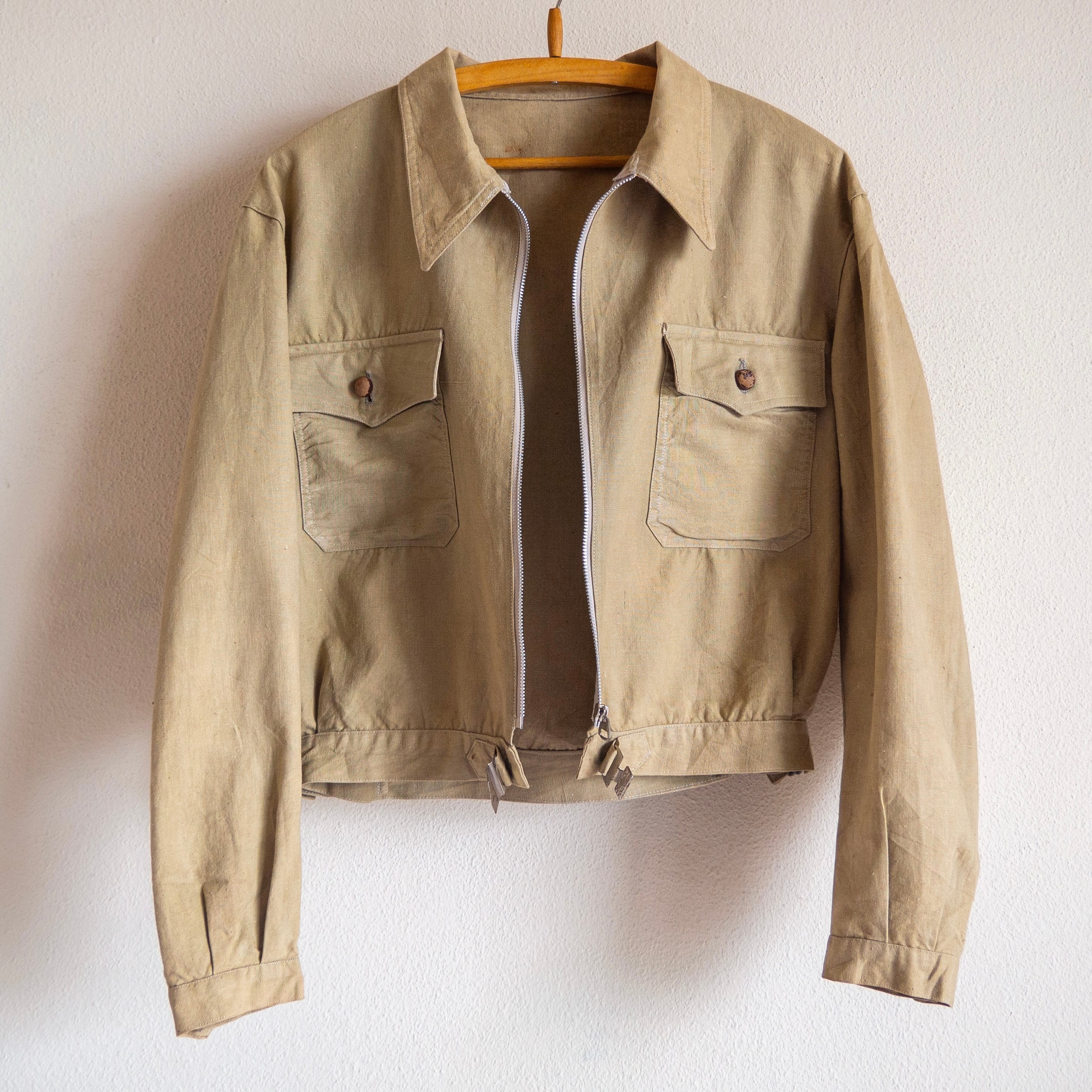 1930s French Cotton Cyclist Jacket