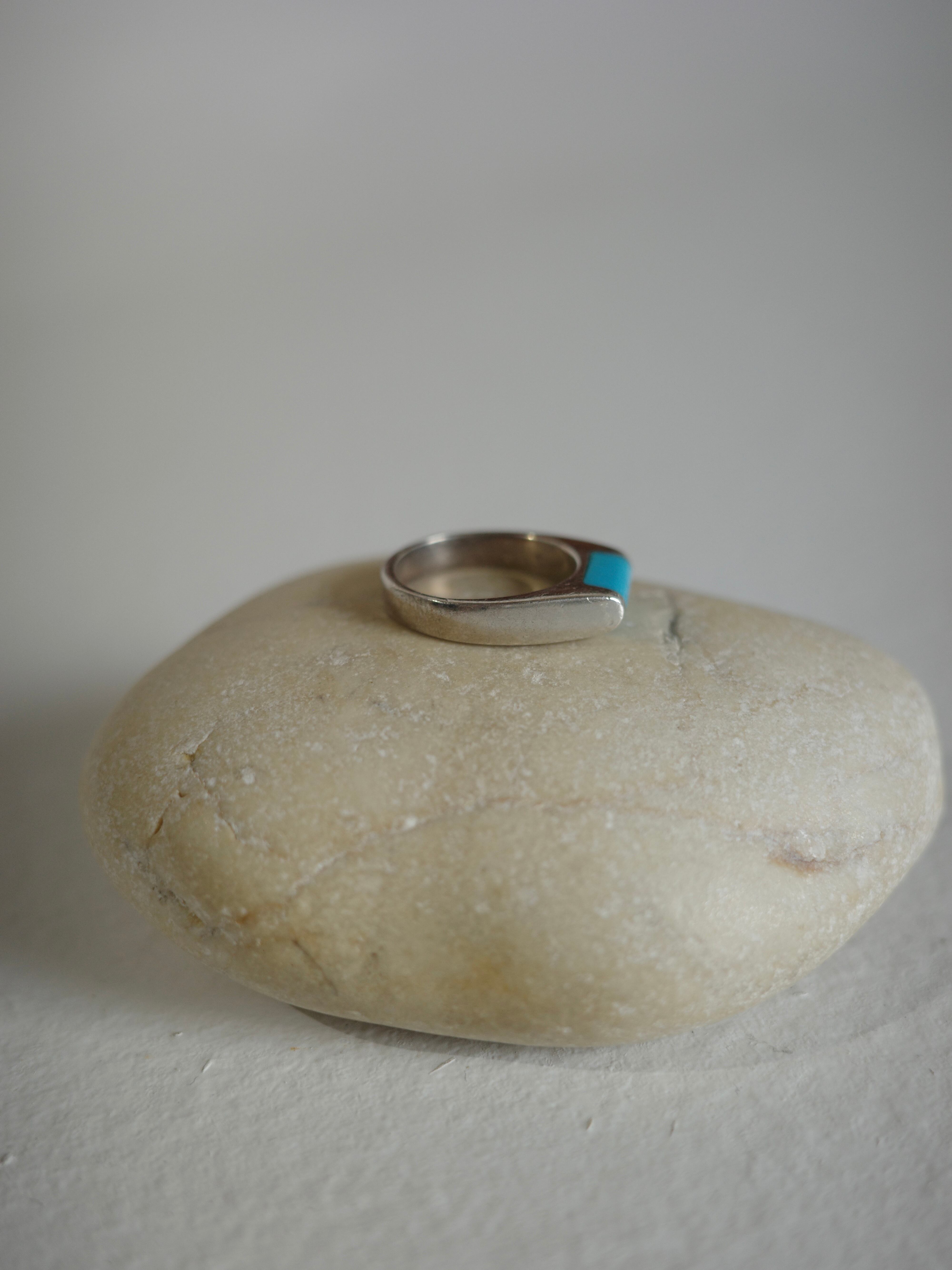 vintage silver925〉turquoise signet ring | CherLife