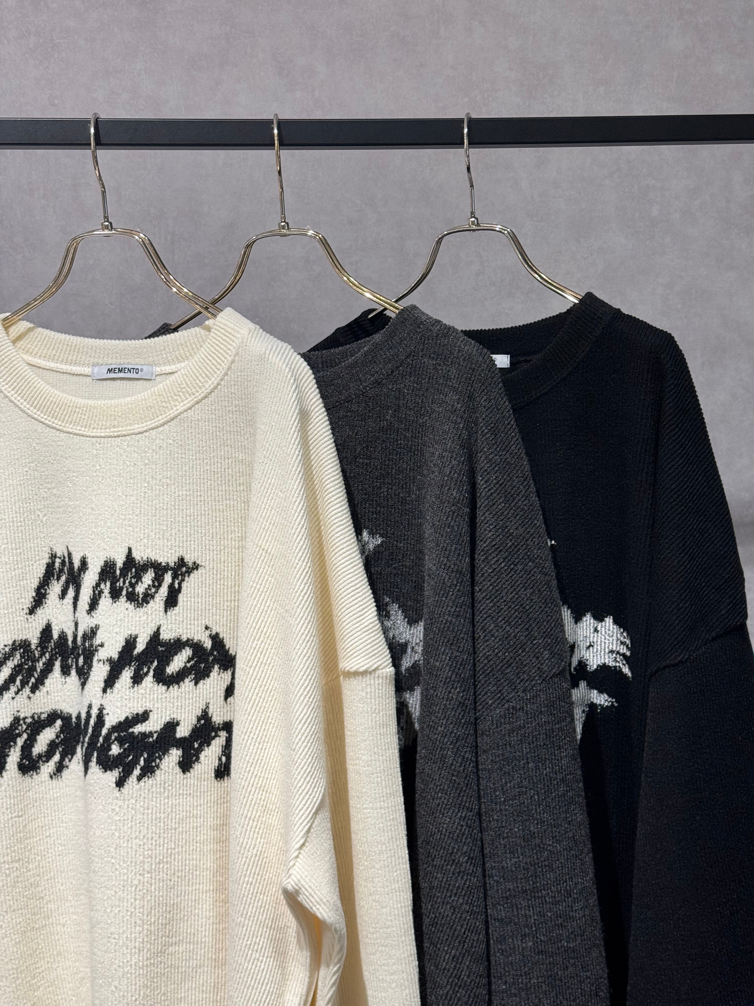 message print rib knit pullover