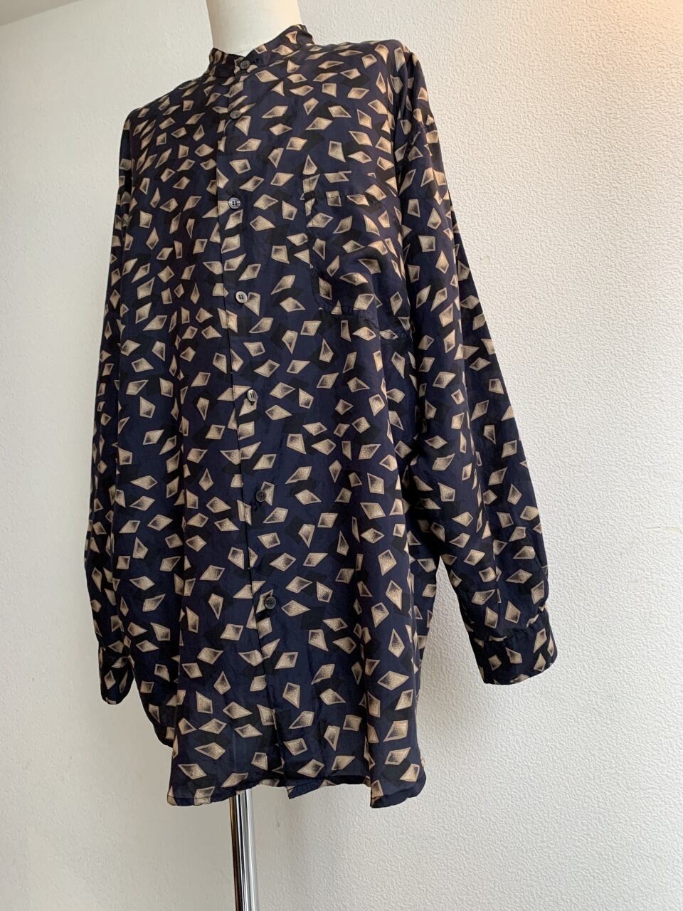 1990's Silk No Collar Shirt