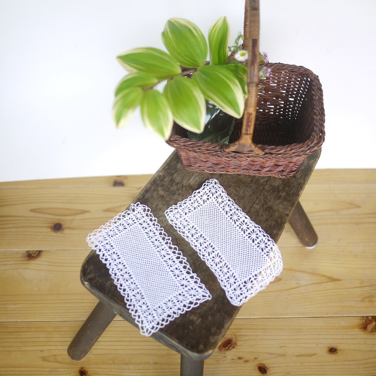 スクエア レース編み 2枚組 ドイツ